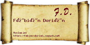 Fábián Dorián névjegykártya