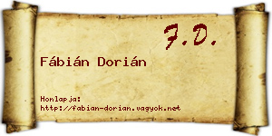 Fábián Dorián névjegykártya